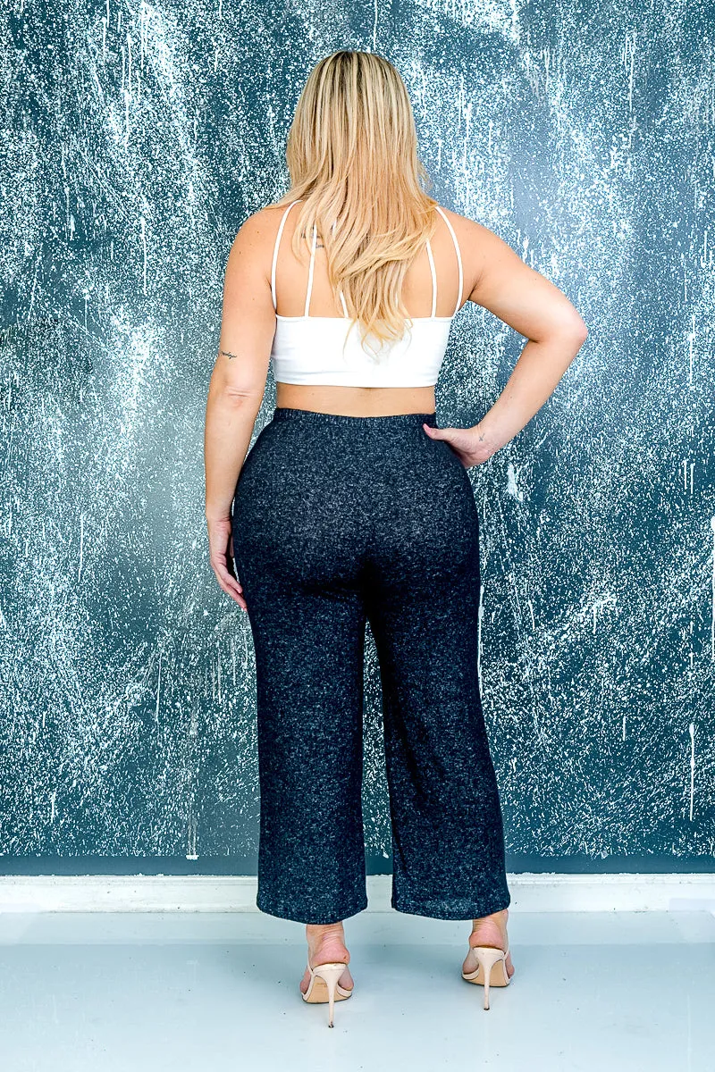 Plus Size Soft Cropped Ankle Straight Leg Pants* (ZA3651)