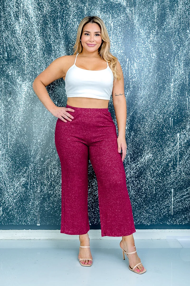 Plus Size Soft Cropped Ankle Straight Leg Pants* (ZA3651)
