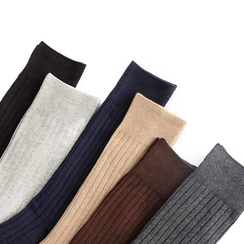 Plus Size Solid Stripes Crew Socks(3 Pairs)