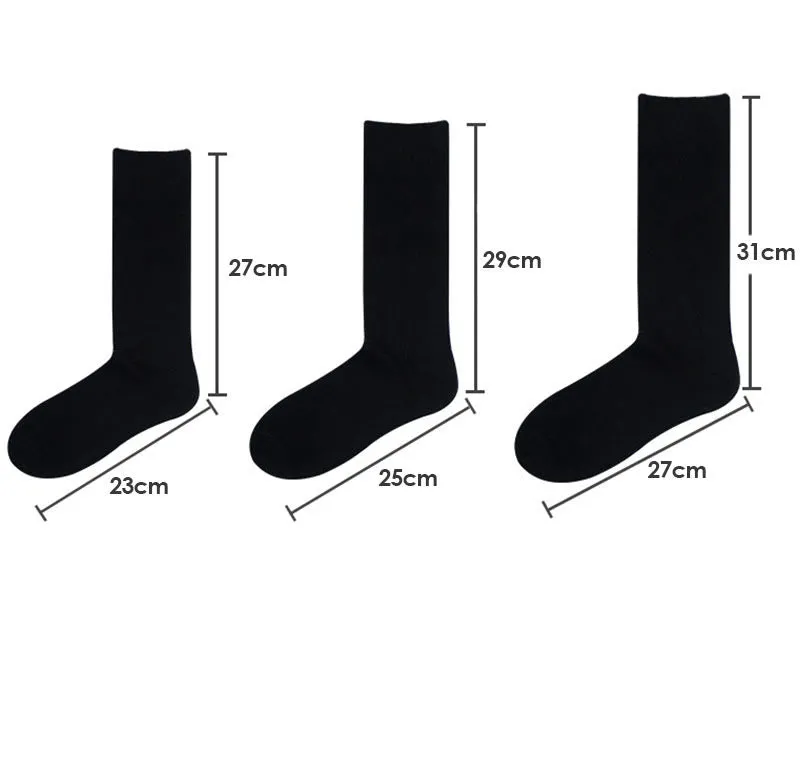 Plus Size Solid Stripes Crew Socks(3 Pairs)