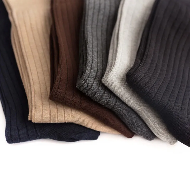 Plus Size Solid Stripes Crew Socks(3 Pairs)