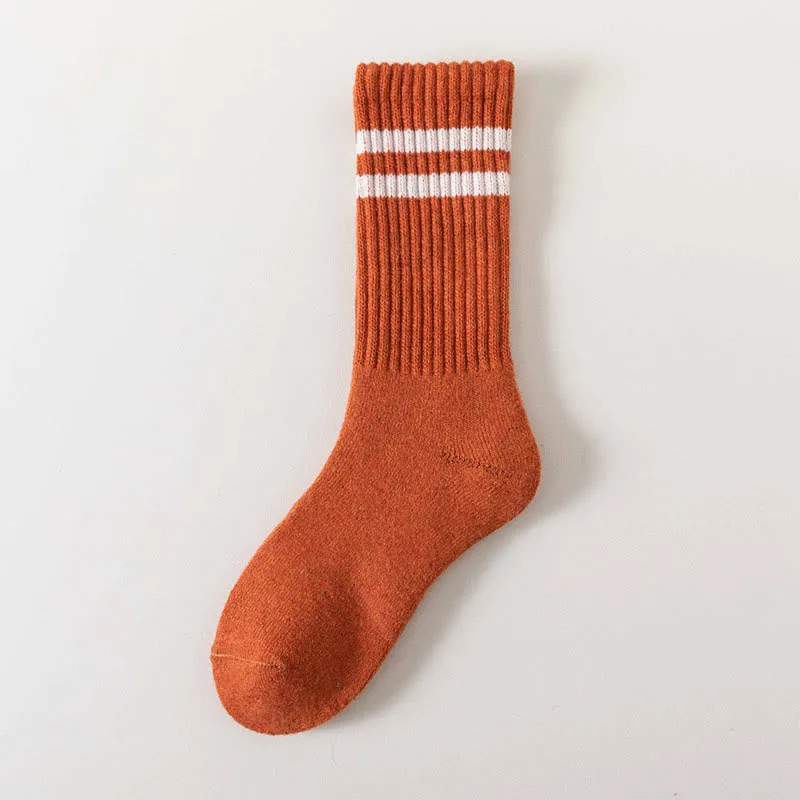 Plus Size Striped Warm Wool Quarter Socks(5 Pairs)