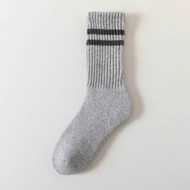 Plus Size Striped Warm Wool Quarter Socks(5 Pairs)