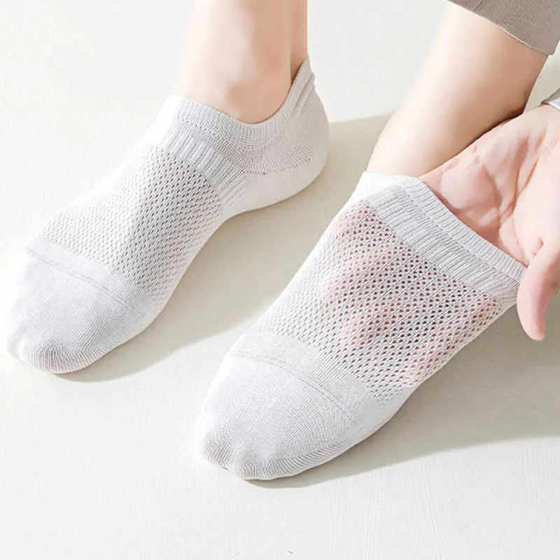 Plus Size Summer Mesh No Show Socks(5 Pairs)