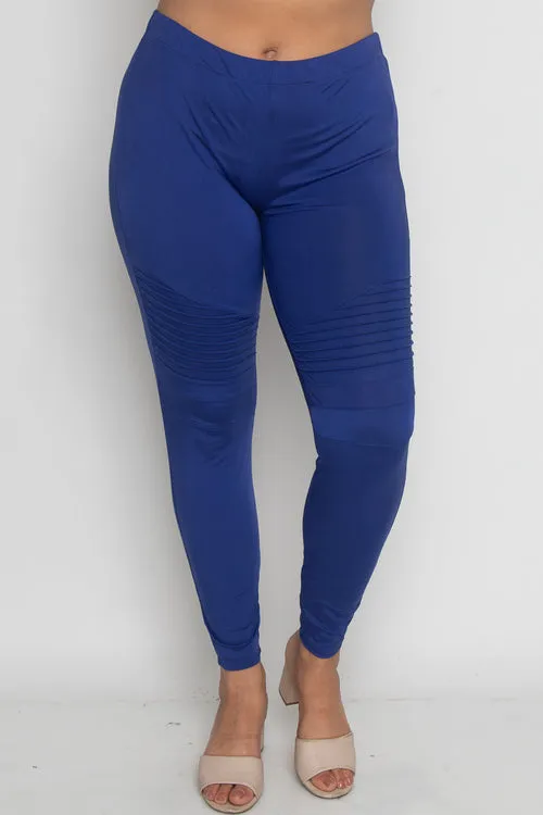 Plus Size Yoga Pant Leggings with Moto Sport Tuck Pleat Detail (JP12204)