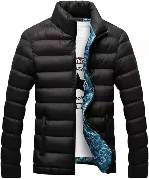 Puffer Jacket for Men 2024 Winter Warm Lightweight Coat Zipper Pockets Windproof Insulated Jackets Thicken Parka