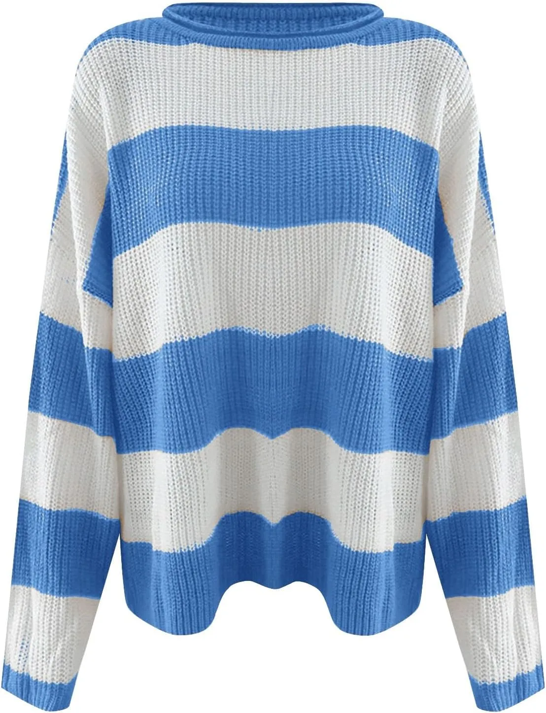 Pullover Sweaters for Women Cable Knit Color Block Sweater Crewneck Sweatshirt Long Sleeve Jumper Womens Fashion Top