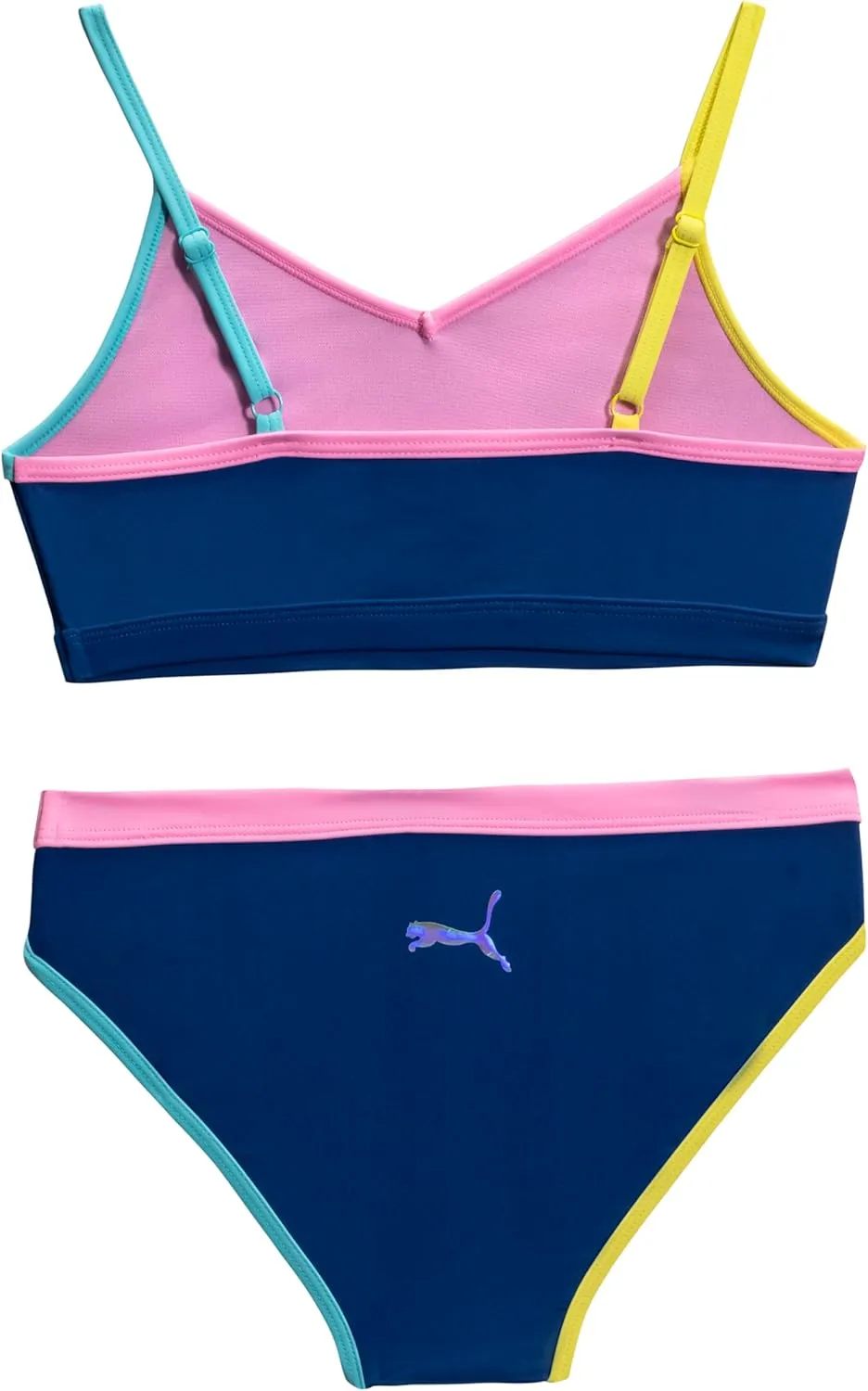 PUMA Girls' Two Piece Bathing Suit, Bikini Swimsuit, Quick Dry
