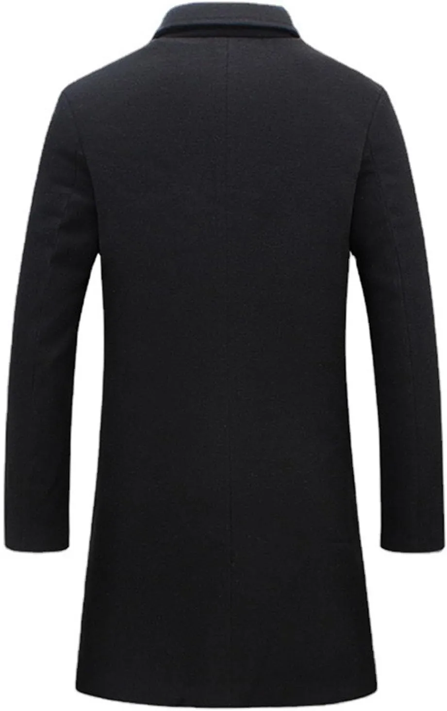 QWENTMTNTY Men's Winter Wool Trench Coat Slim Fit Notch Collar Single Brested Pea Coats Casual Business Warm Thermal Jackets