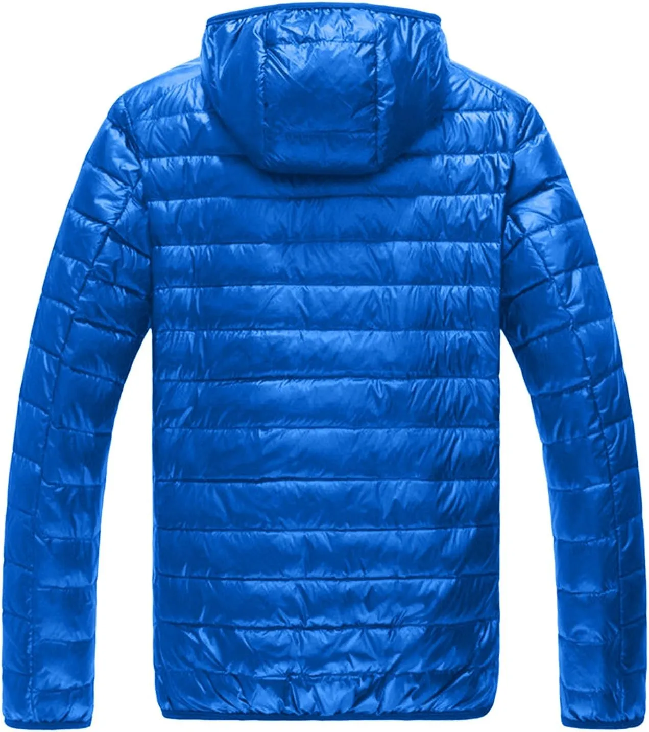 QWENTMTNTY Winter Puffer Jackets for Men with Hoodie Slim Fit Zipper Thermal Down Coats Big and Tall Waterproof Windbreaker