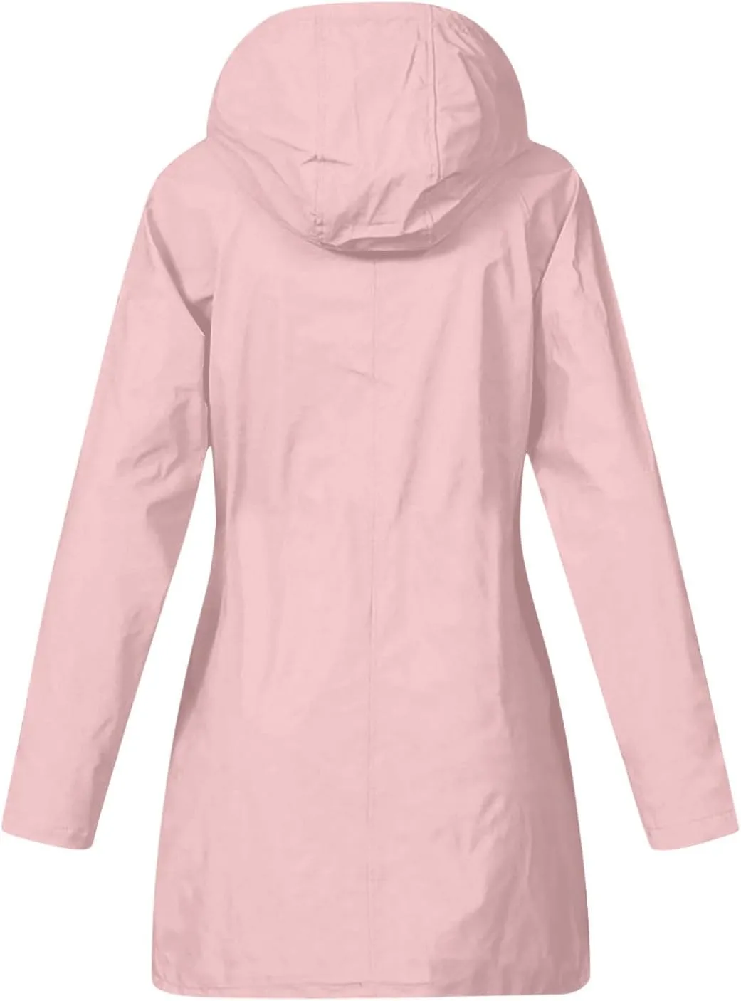 Rain Jacket for Women Windproof with Hood Long Hooded Trench Coats Lined Windbreaker Travel Jacket