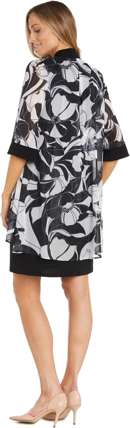 R&M Richards Womens 2PC Printed Two Piece Dress