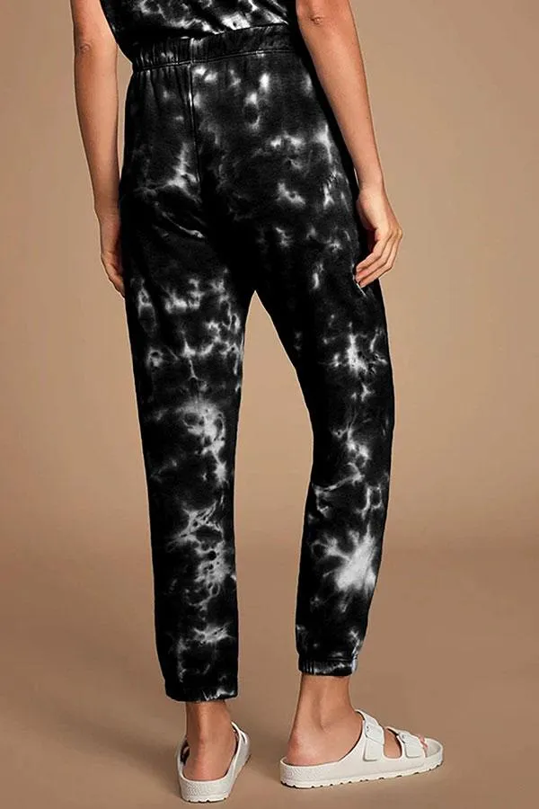 Round Neck Tie Dye Pants Suit