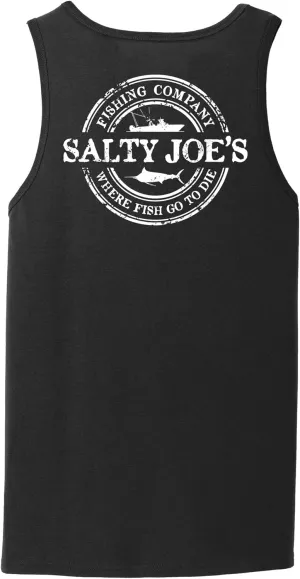 SALTY JOES Men's Fishing Co. Logo Cotton Tank Tops