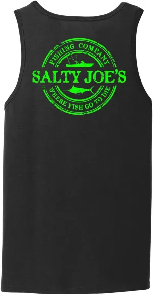 SALTY JOES Men's Fishing Co. Logo Cotton Tank Tops