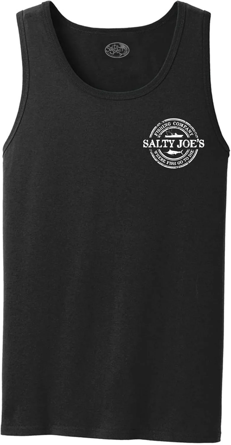 SALTY JOES Men's Fishing Co. Logo Cotton Tank Tops