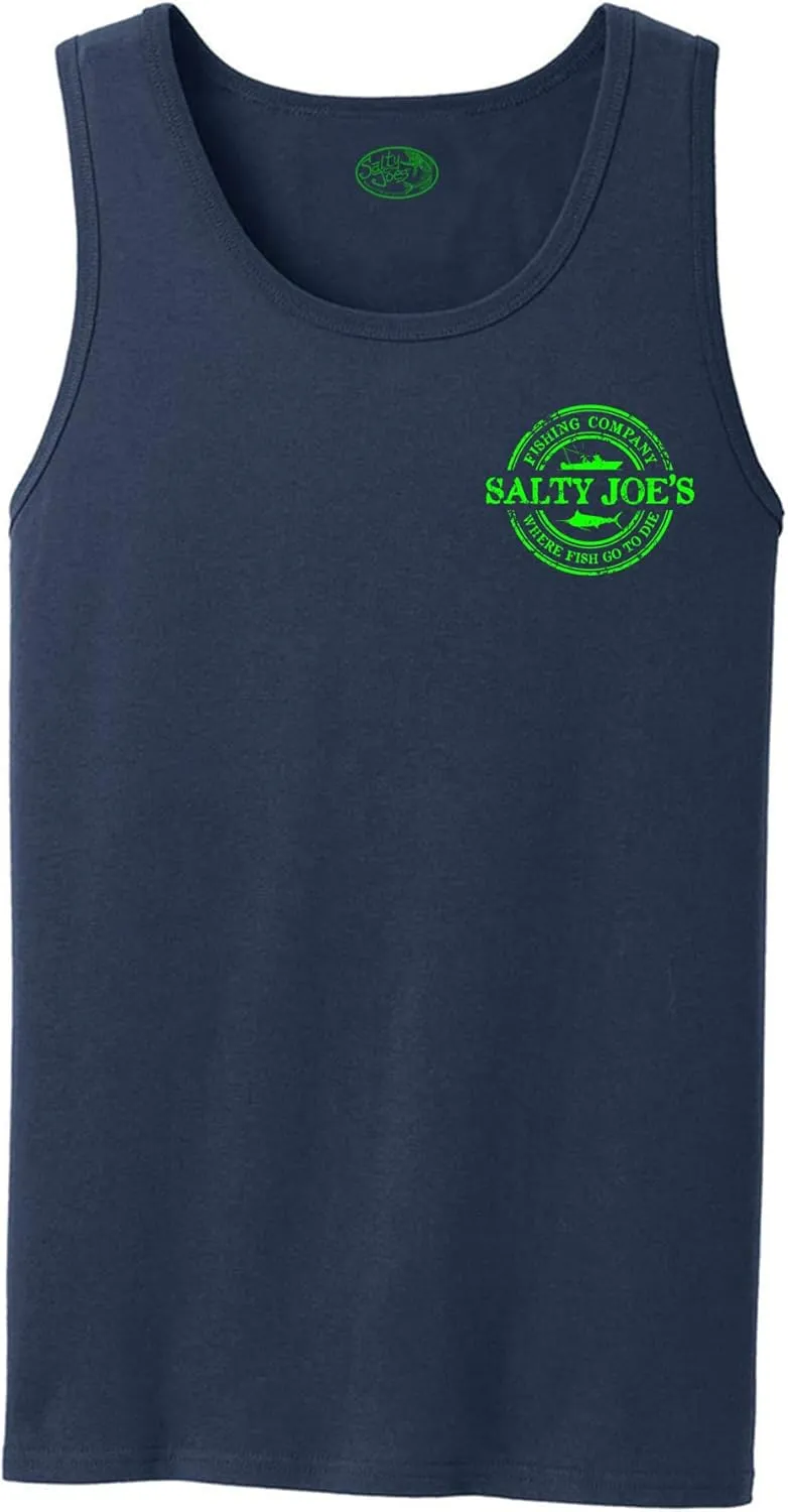 SALTY JOES Men's Fishing Co. Logo Cotton Tank Tops