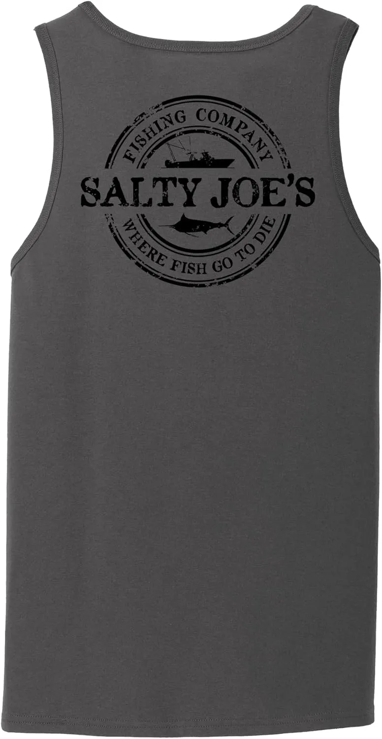 SALTY JOES Men's Fishing Co. Logo Cotton Tank Tops