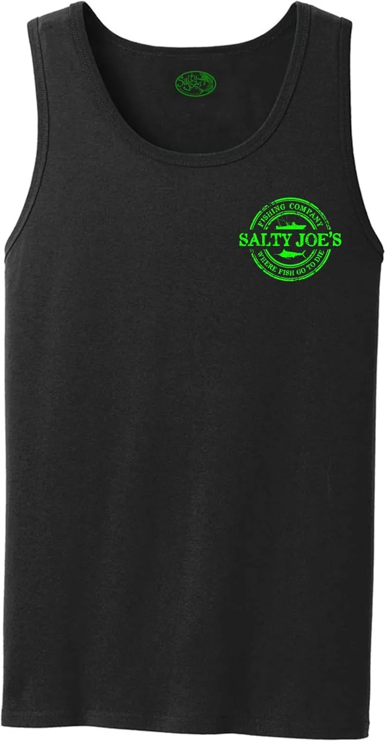 SALTY JOES Men's Fishing Co. Logo Cotton Tank Tops
