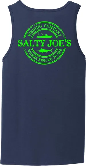SALTY JOES Men's Fishing Co. Logo Cotton Tank Tops