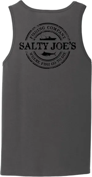 SALTY JOES Men's Fishing Co. Logo Cotton Tank Tops