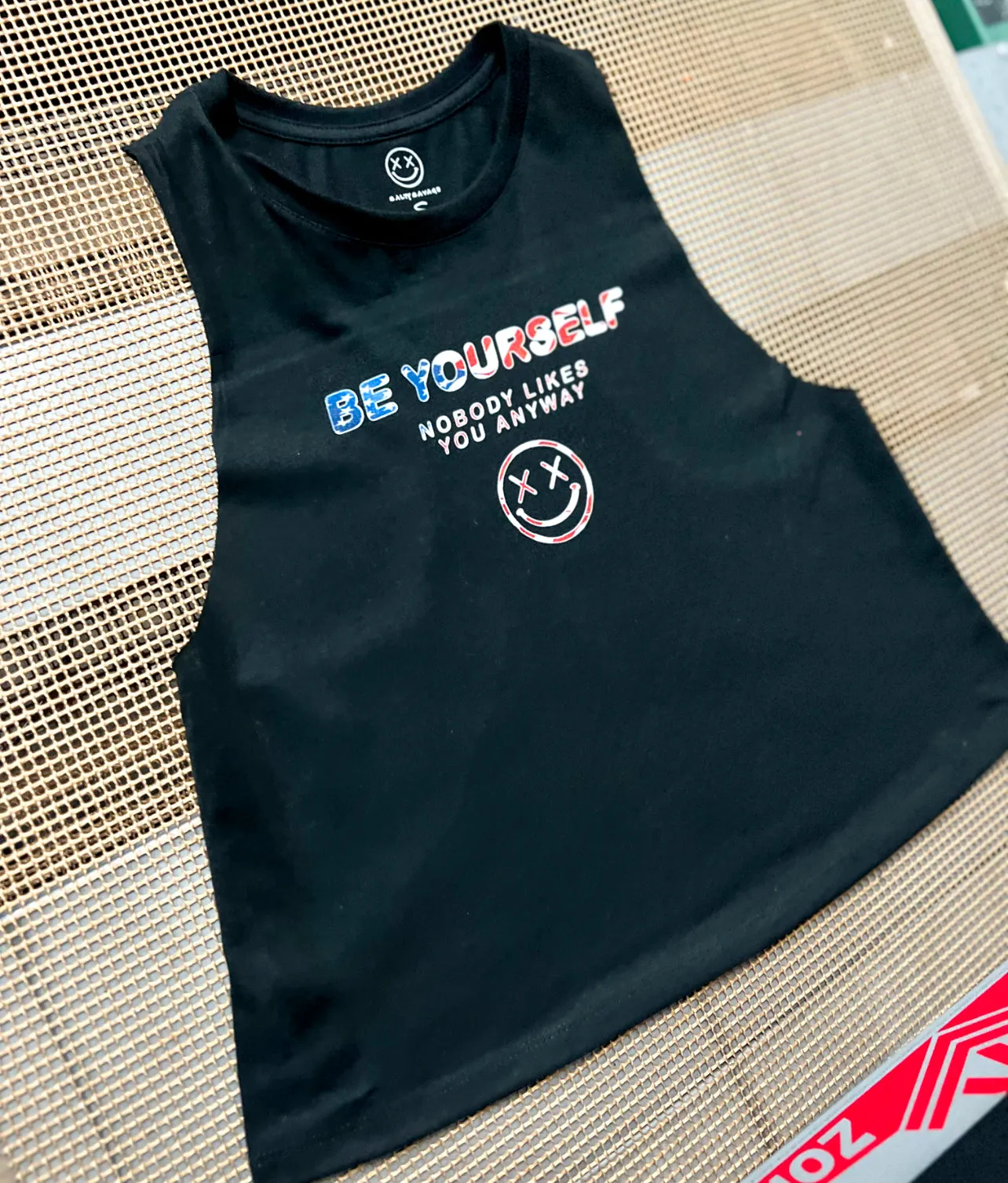 Salty Savage Ladies "Be Yourself Nobody Likes You Anyway" Flowy Crop Tank | USA Edition