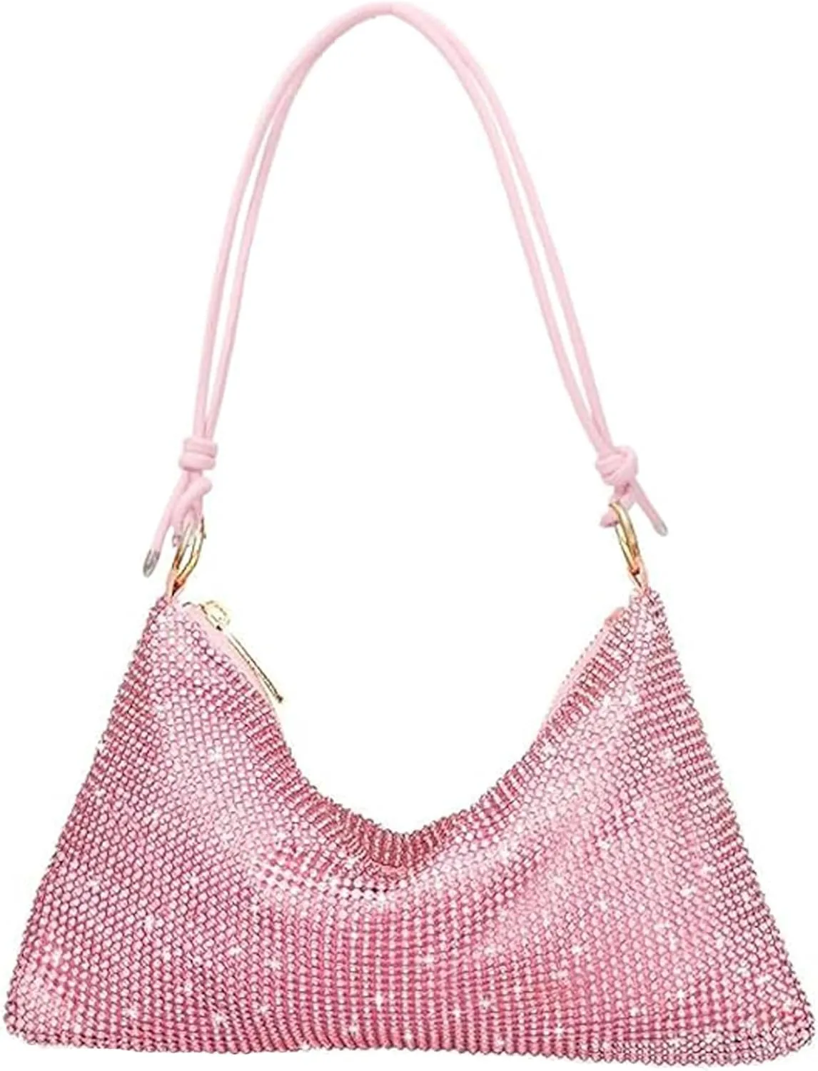 scalingscal Glitter Evening Bag Rhinestones, Evening Handbag, Clutches Shoulder Bag, Glitter Evening Bag, Shoulder Bag, Pink Glitter Evening Bag, Women, for Evening, Prom, Wedding, Party, Banquet,