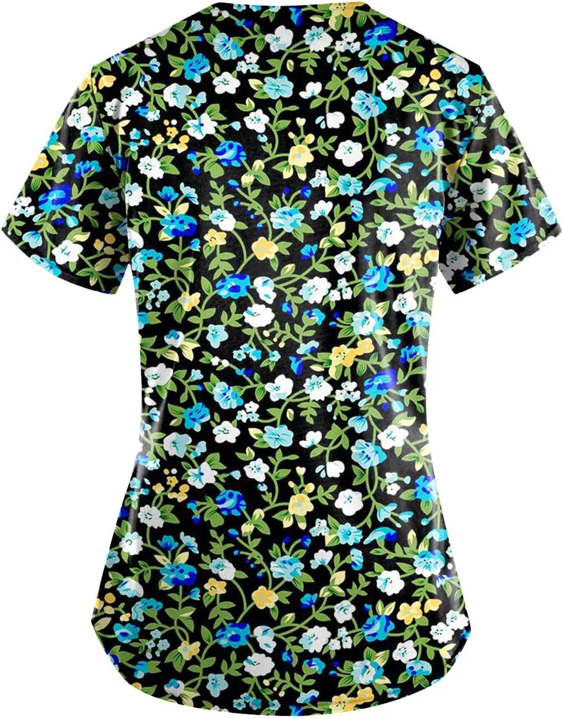 Scrubs for Women Print Criss Cross V Neck Working T-Shirts Short Sleeve Fashion T Shirts Summer Nurse Uniforms