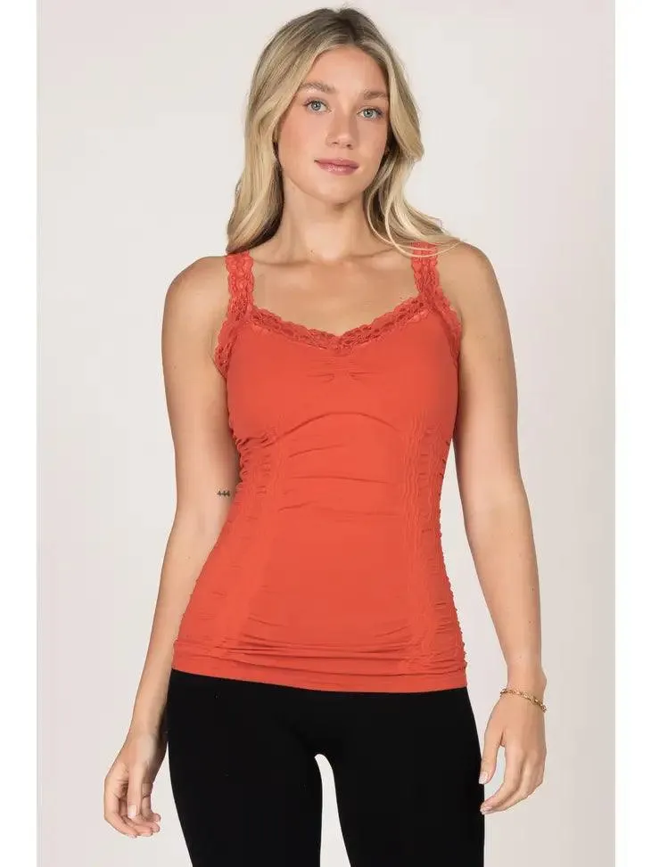 Seamless Laced Corset Camisole in Rust by M. Rena