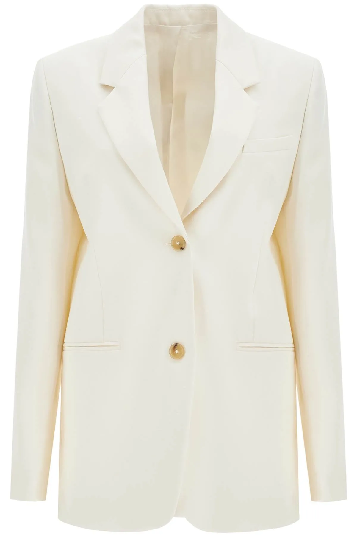 single-breasted canvas blazer 243 WRZ869 FB0065 OFF WHITE