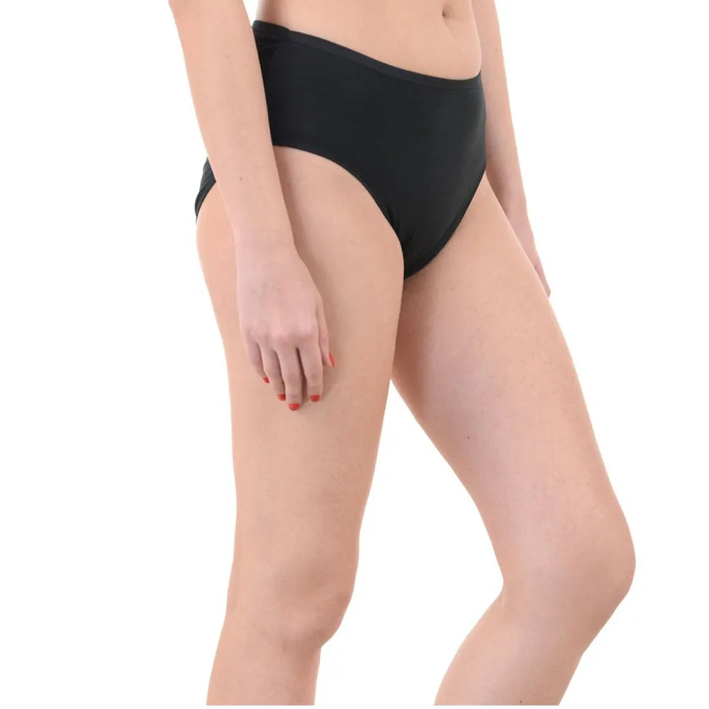 Snazzy Way Just My Size Women's Plus Size Tagless Black Cotton Panties