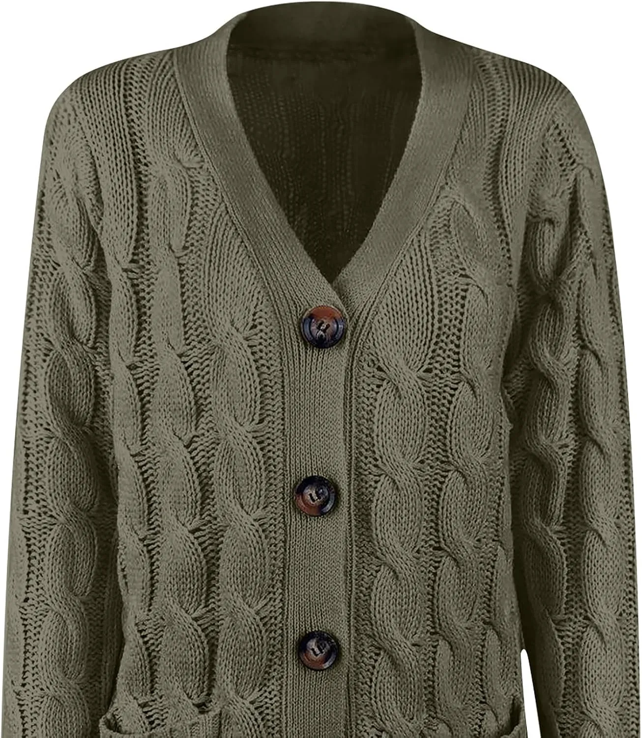 Solid Color Knit Cardigan Sweaters for Women Fall Winter Long Sleeve Cardigans Button Plus Size Sweater Coat