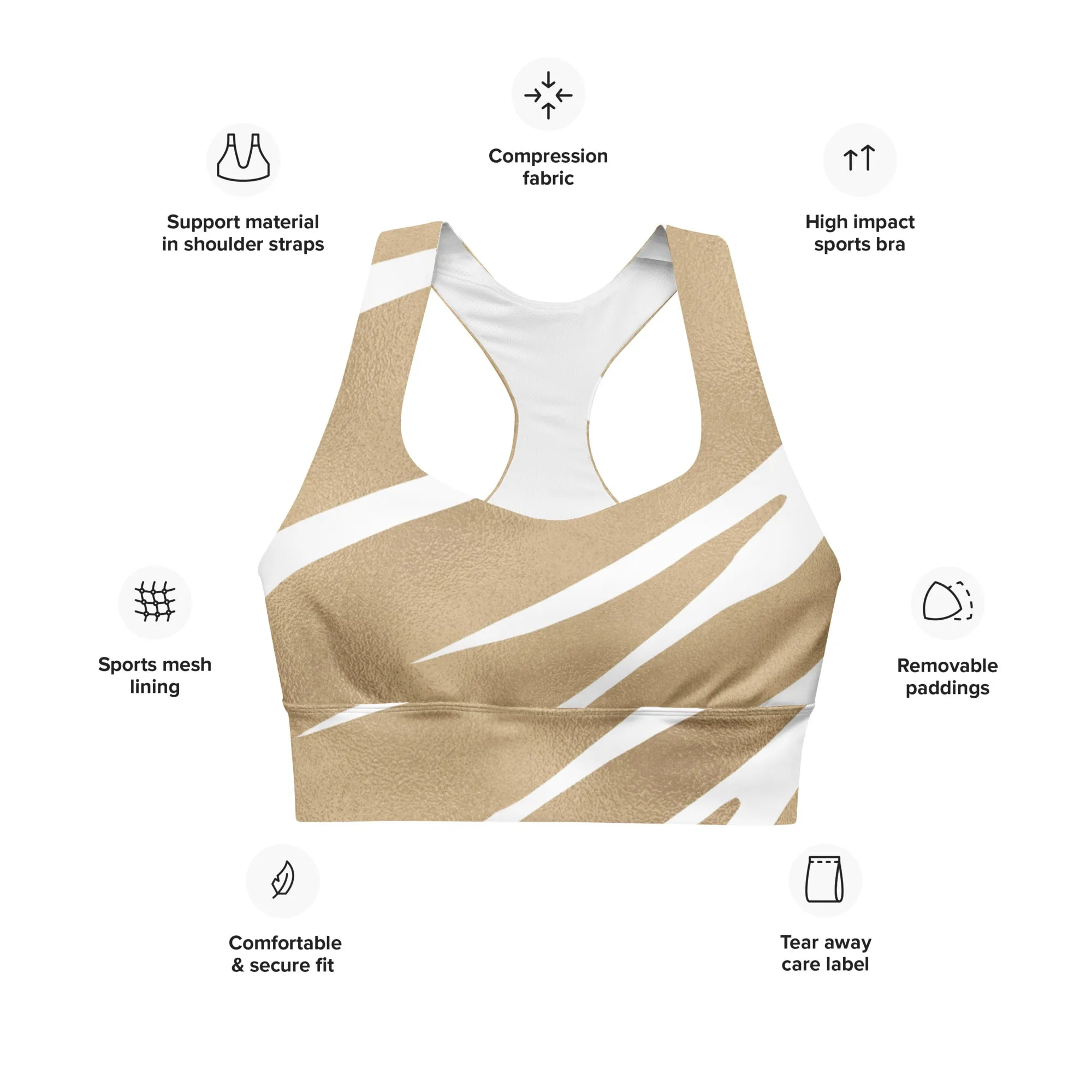 Sports Bra Chic Gold Animal Print, lioness-love