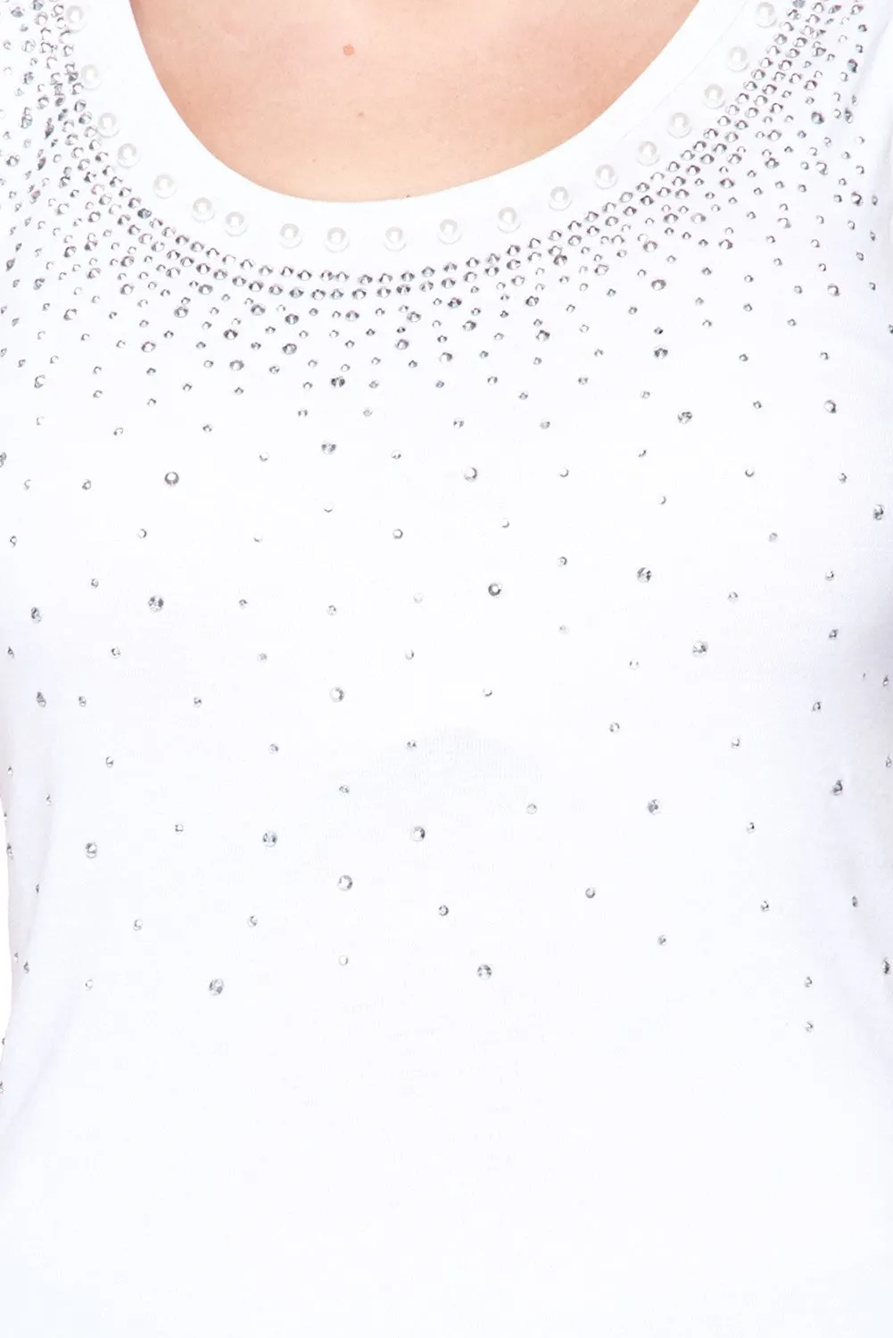 Star Fall in Sequins and Studs Sleeveless Top