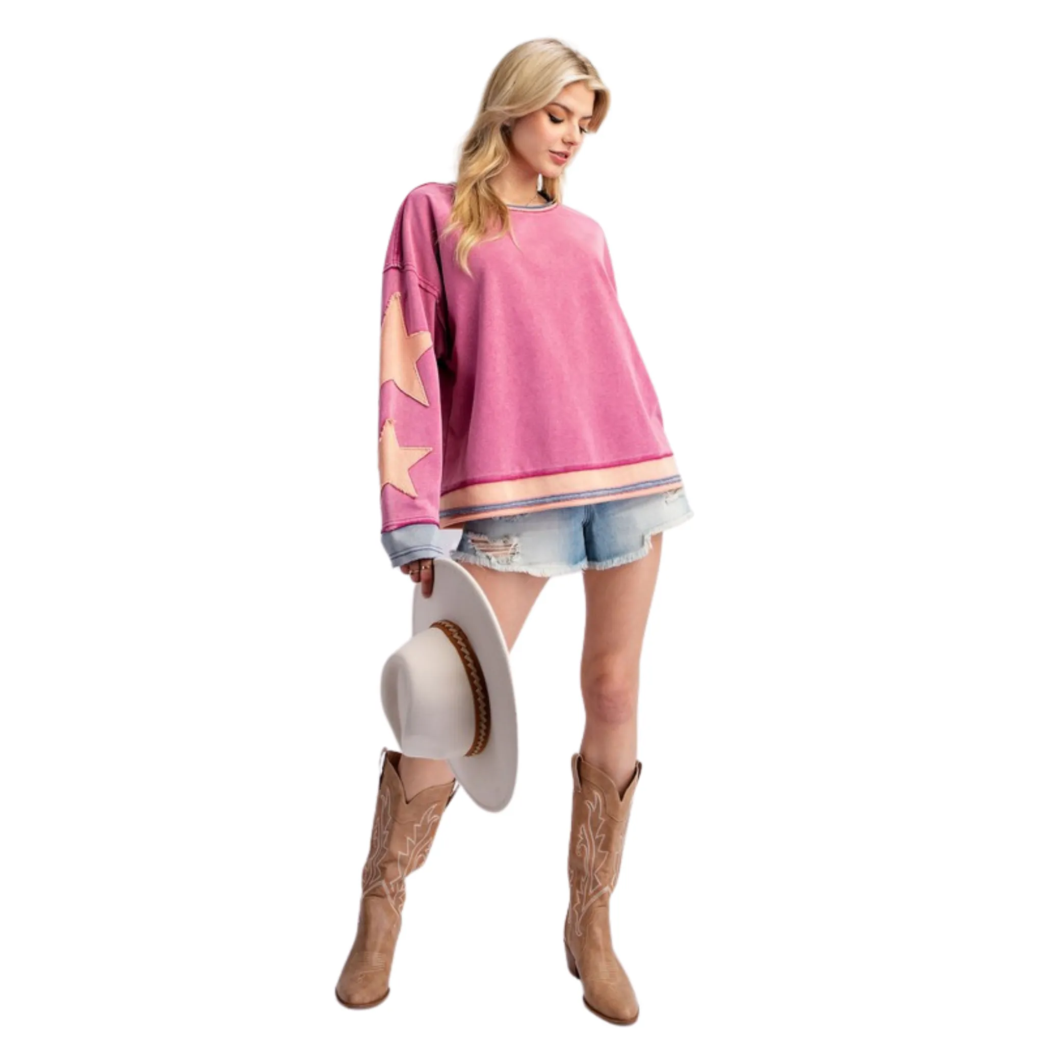 Star Patch Knit Pullover
