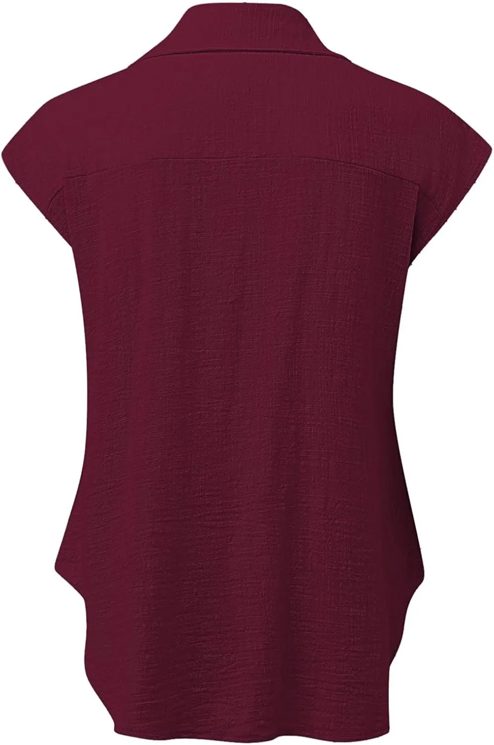 Summer Cotton Linen Shirts for Women 2024 Ladies Lapel Cap Sleeve Cotton Gauze Tops Casual Trendy Button Down Dressy Blouses