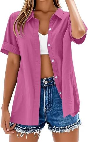 Summer Linen Tops for Womenwomens Gray Topswhite Button Down with Tie Cotton Summer Dresses 2025Vneck Cotton Twhite Blouses Button Down Floral Dress Button Up Ankle Pants