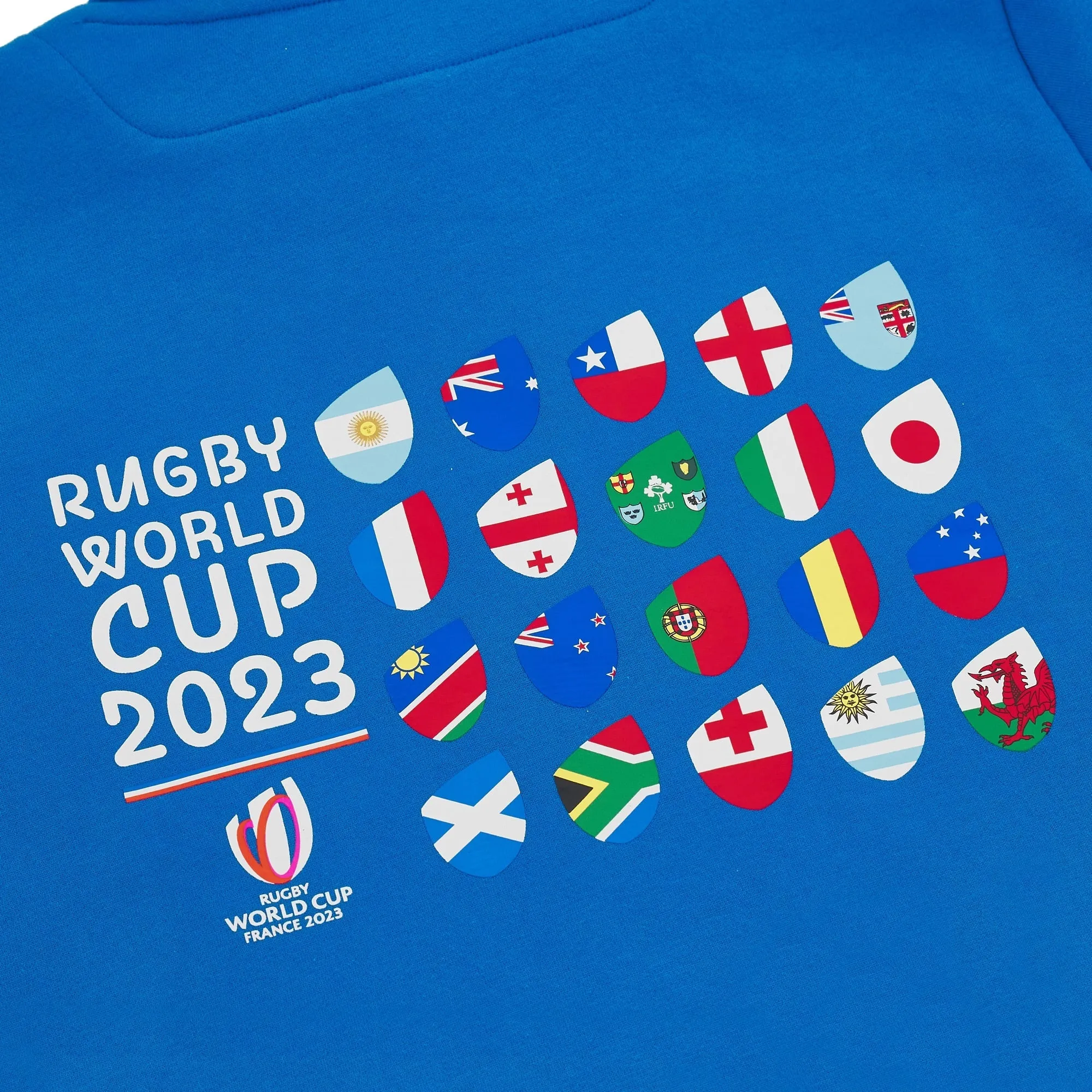 Sweat à capuche bleu & drapeaux RWC France 2023