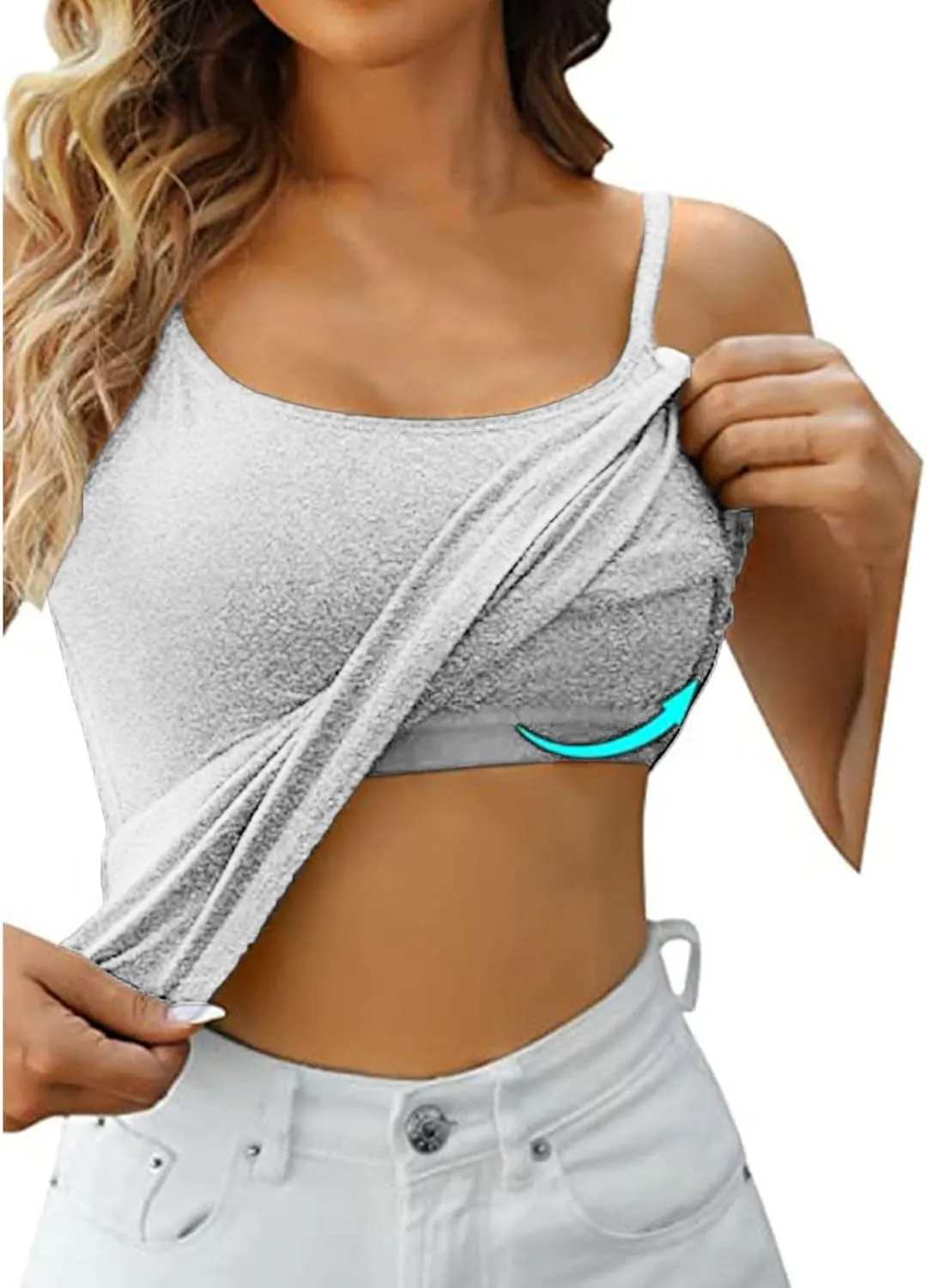 Tank Tops for Women Thread with Chest Pad Without Wearing Bra One Tank Top Camisole Tops for Women Women's Tank