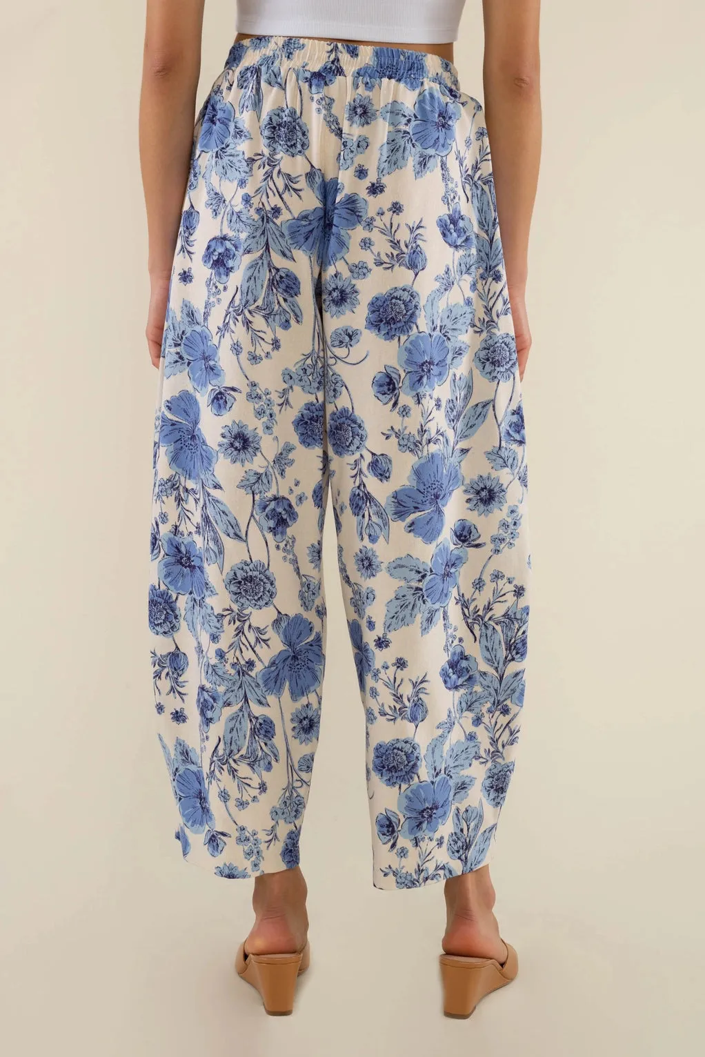 The Sonoma Floral Lantern Pant by NLT - Denim Blue - PLUS