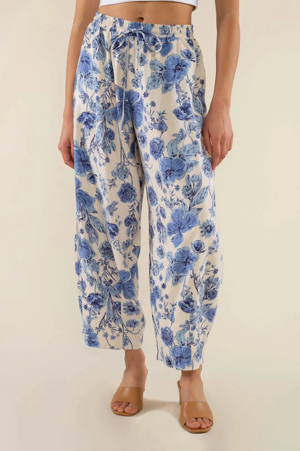 The Sonoma Floral Lantern Pant by NLT - Denim Blue - PLUS