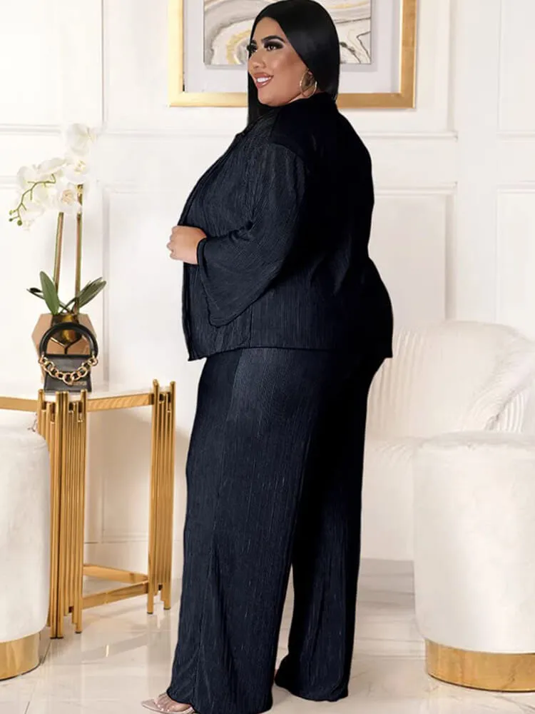 Three Piece Long Sleeve Cardigan Bra Long Pants Set