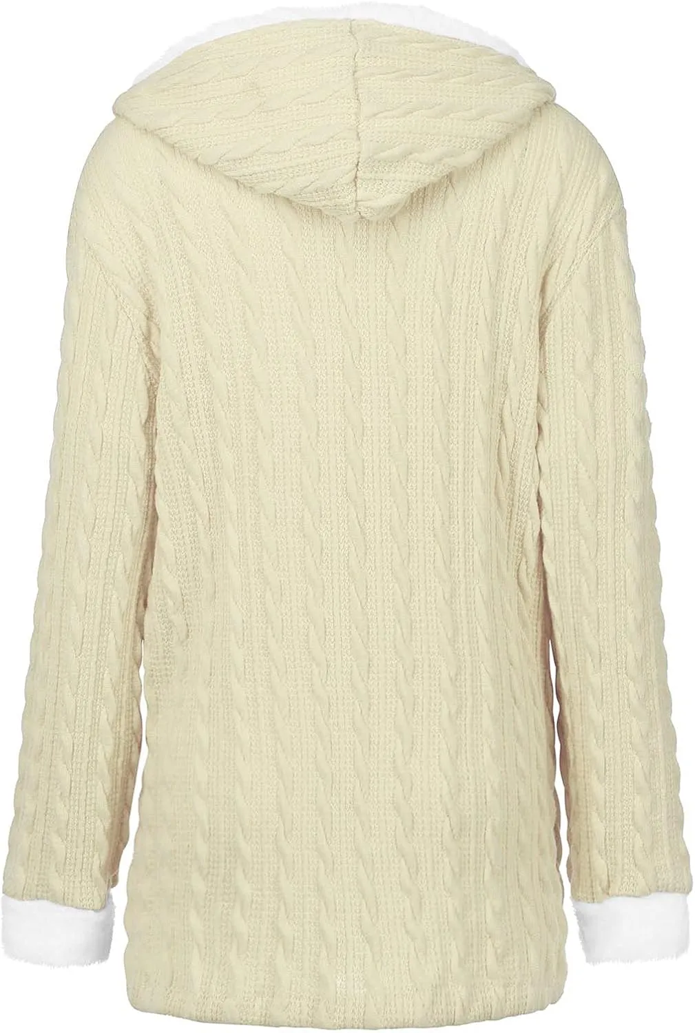 Top Warm Hooded Cardigan Coat Knit Button Sweater Women Casual Woolen Coat Long Sleeve Cashmere Thick Outwear