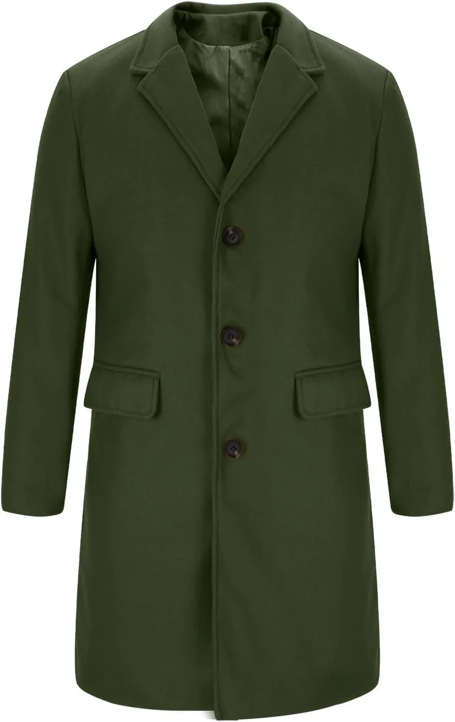 Trench Coats for Men Winter Jackets Wool Blend Peacoats Trendy Trench Lapel Overcoat Single Breasted Jacket Long Coat