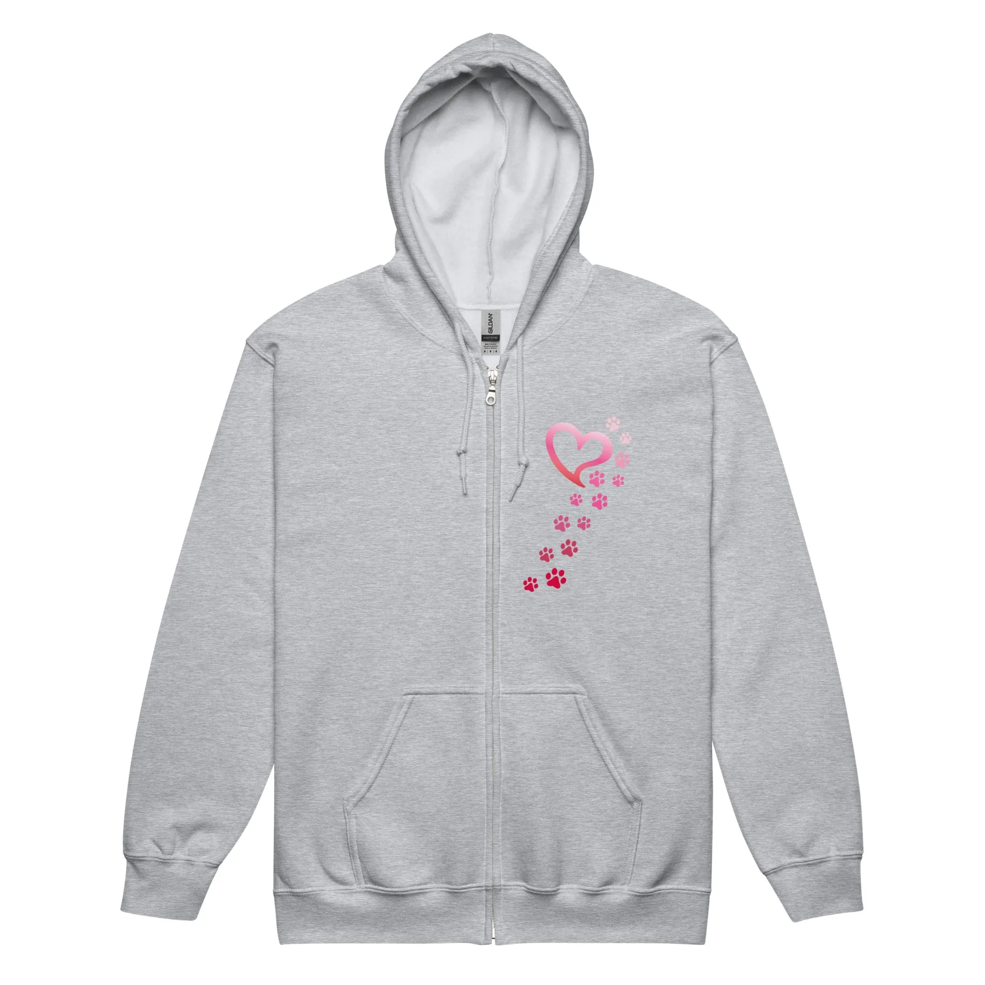 Valentine Paws To My Heart Heavy Blend Zip Hoodie