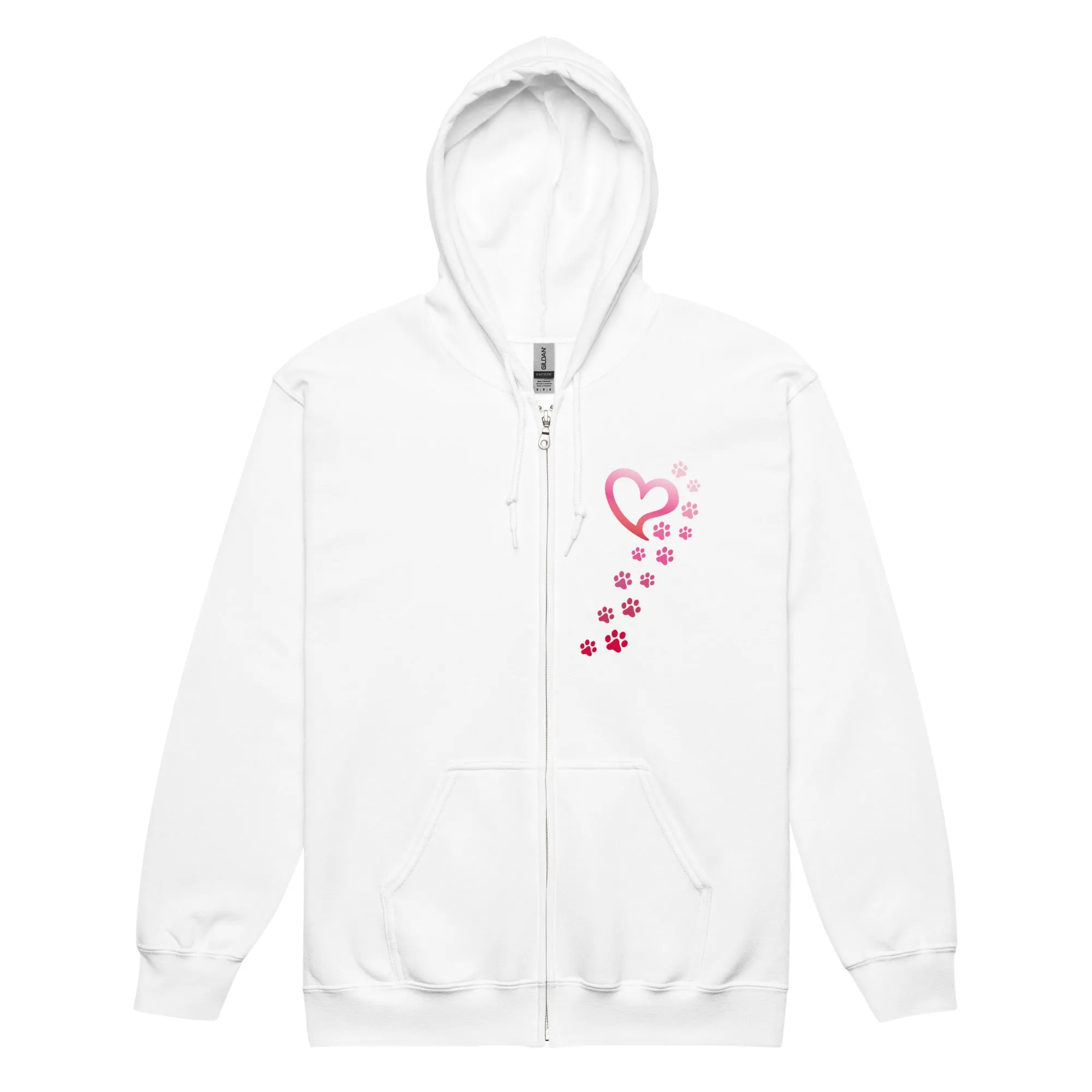 Valentine Paws To My Heart Heavy Blend Zip Hoodie