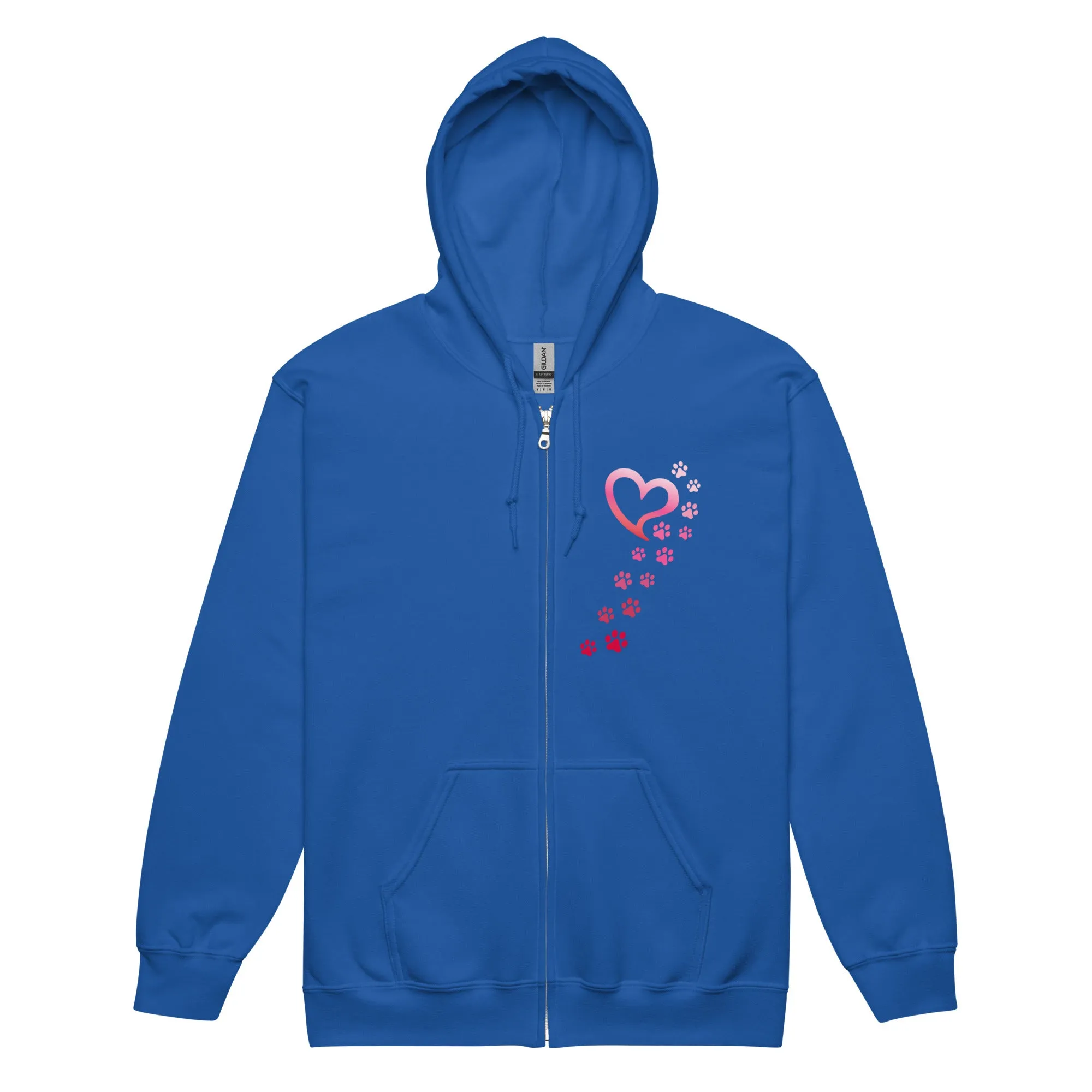 Valentine Paws To My Heart Heavy Blend Zip Hoodie