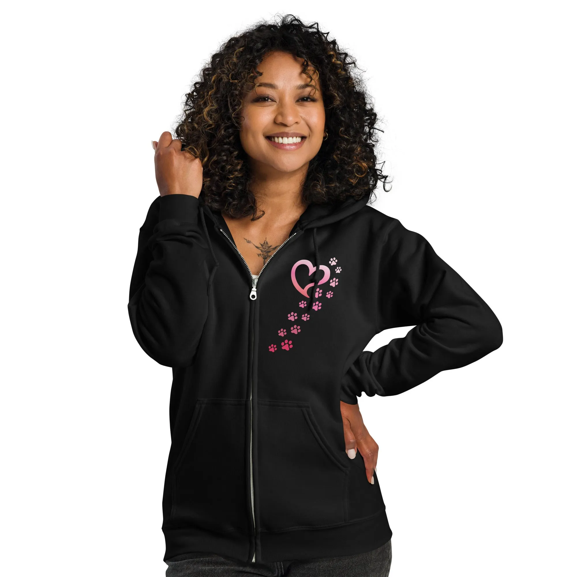 Valentine Paws To My Heart Heavy Blend Zip Hoodie