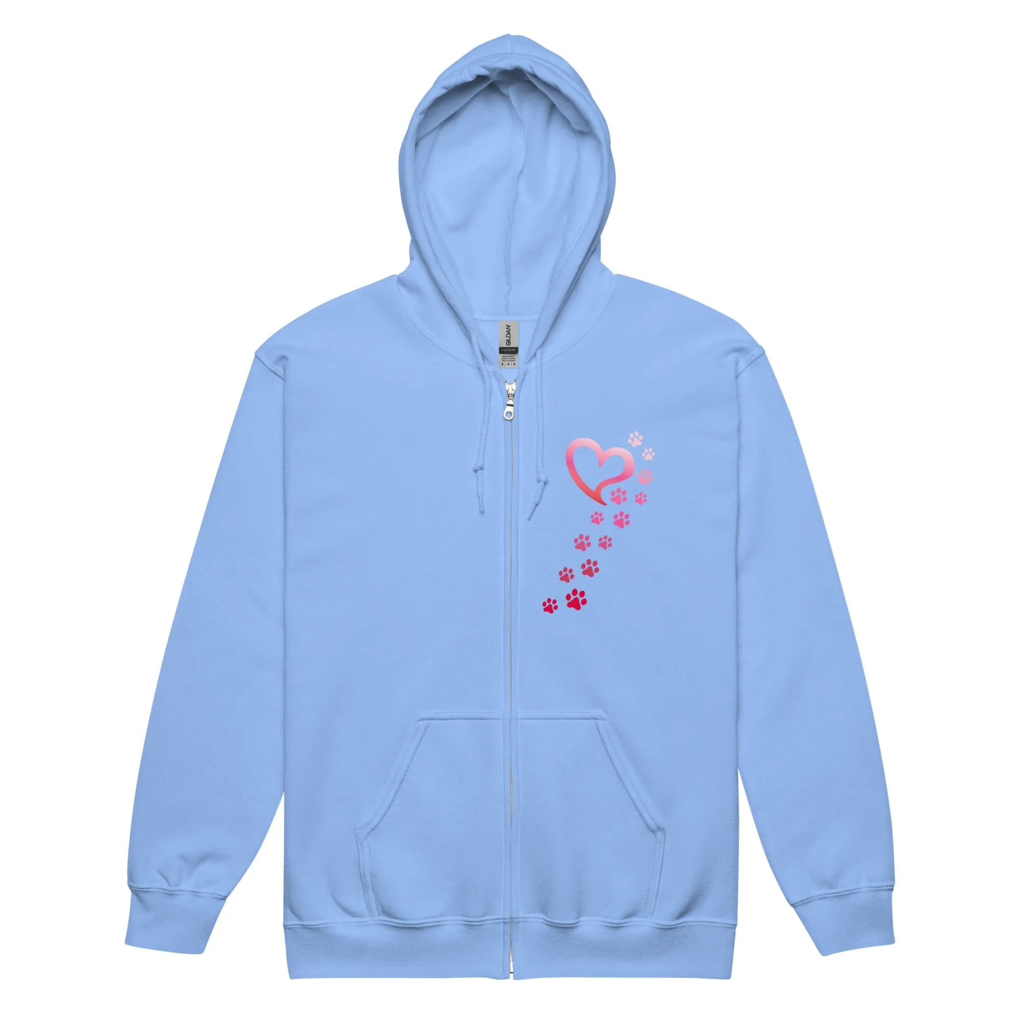 Valentine Paws To My Heart Heavy Blend Zip Hoodie