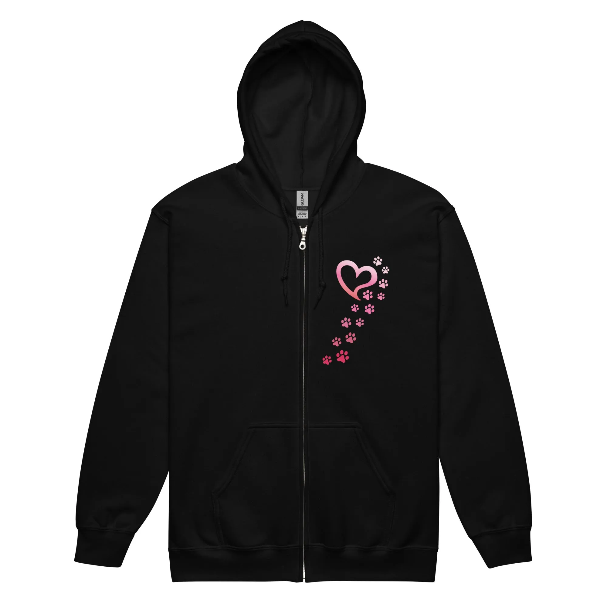 Valentine Paws To My Heart Heavy Blend Zip Hoodie